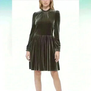 Tommy Hilfiger green velvet dress NWT